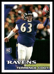 2010 Topps #215 Terrence Cody Rookie RC Baltimore Ravens Fußballkarte - Bild 1 von 2