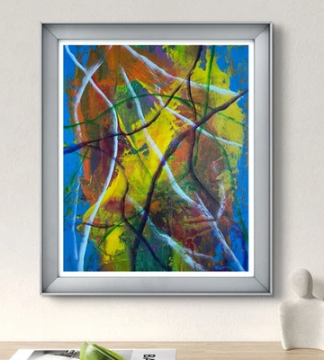 Original Art "Purifying" 9x12 Canvas Expressionism Abstract Design Home Art - Image 1 of 4