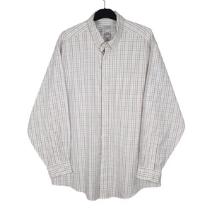 Camisa L.L.BEAN Blanca a Cuadros Manga Larga Informal Algodón Para Hombre L - Imagen 1 de 6