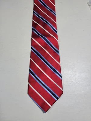 Hombre Jos. A. Corbata a rayas Bank Signature Collection roja/azul marino/blanca 100 % seda Foto 1 de 4