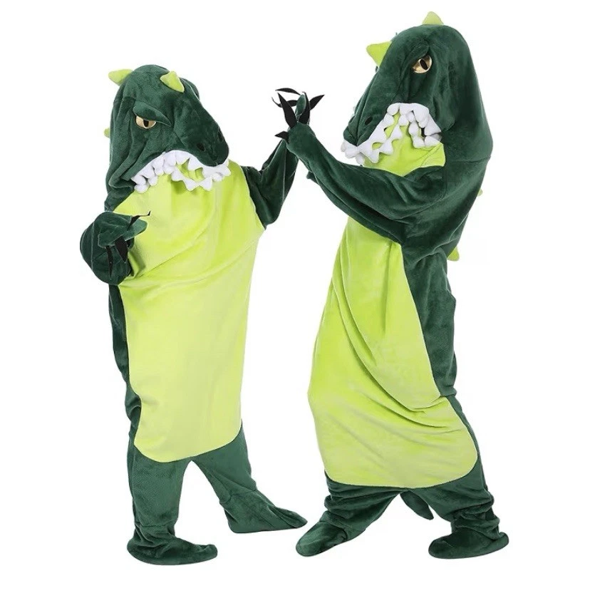 恐龙可穿戴连体帽衫毯超大尺寸适用于 6-8 — 第 1/4 张图片