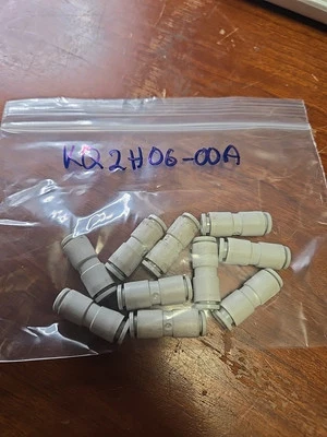 10pcs SMC KQ2H06-00A Pneumatic Push-to-Connect Union 6mm x 6mm (4A1) - Image 1 of 3