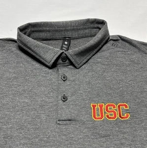 USC Trojans Lululemon Polo Golf Shirt Uomo Grande Grigio Performance Wicking NCAA - Foto 1 di 8