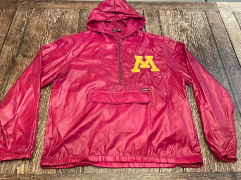 vintage MINNESOTA GOLDEN GOPHERS men's M hooded Windbreaker Jacket Club Members Cover