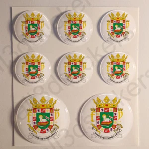 Stickers Puerto Rico Coat of Arms Gel Domed Resin 3D Vinyl Sticker Decals Helmet - Picture 1 of 1