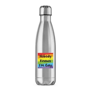 Nobody Knows I'm Gay Water Bottle - Picture 1 of 7