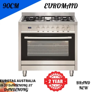 Euromaid 90cm Freestanding Electric Oven With Gas Cooktop, Stainless Steel GE9SS - Picture 1 of 3