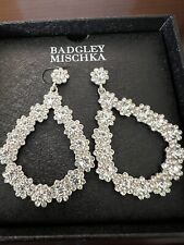 Pair of Beautiful Badgley Mischka Rhinestone Earrings - Dangle Type  Approx 2 In