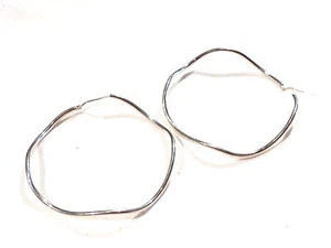 Bijou argent 925 boucles d'oreilles créoles earrings - Picture 1 of 2