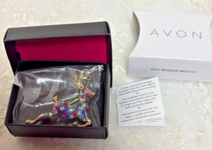 2017 Avon Pave Reindeer Brooch - Picture 1 of 4