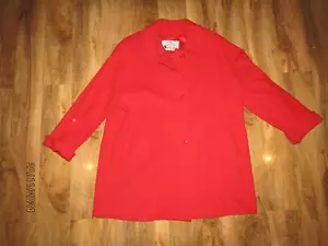 LADIES AQUASCUTUM RED WOOL COAT SIZE 18 20 25,5'' pit to pit oversized - Picture 1 of 8