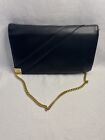 Vintage Susan Gail Navy Clutch Shoulder Bag w/Gold Chain Strap EUC