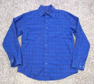 Vintage Jhane Barnes Frequency Shirt Mens Medium Blue Pattern Pocket Button Up - Picture 1 of 5