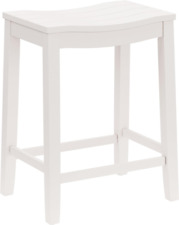 Furniture Fiddler Backless Counter Height Saddle Stool, White