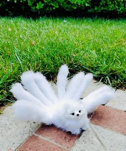 New White Fox Spirit Ninetail Kitsune Decoration Pose Animal Statue Figure 9in - Picture 1 of 7