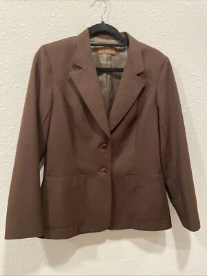 Винтажный женский коричневый блейзер из полиэстера Levis Levi Strauss & Co 12 - Изображение 1 из 4