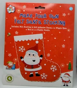 Kit de Medias de Papá Noel Haz Tu Propio Fieltro Actividad de Navidad Edades 6+ - Imagen 1 de 8