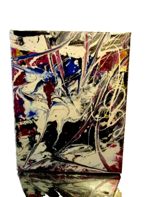 MUSK YAI ART 8X10 MÍDIA MISTA ABSTRATA PINTURA 1 DE UM TIPO 2024 - Imagem 1 de 4