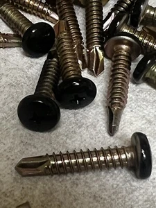 25 #14 Selbstbohren 1-1/4 Zoll Blechschrauben Pfannenkopf Edelstahl schwarz - Bild 1 von 6