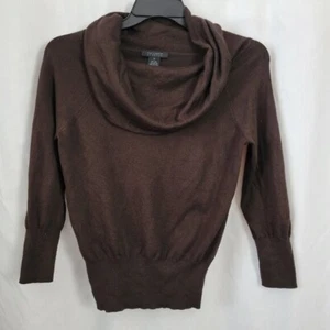 The Limited Stretch Medium Brown Cowl Neck Sweater Cashmere Silk Nylon Cotton - Picture 1 of 6