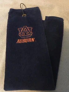 Auburn Tigers Team Effort Tri-Fold Golf Towel Embroidered Logo 16x24" Cotton NEW - Picture 1 of 4