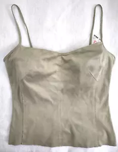 NWT Max Studio Camisole Blouse Fern-Green Suede-Like Thin Shoulder Straps Size S - Picture 1 of 6