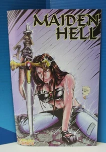 MAIDEN HELL COMIC BOOK TONY MOY AUTOGRAPHED BAD GIRL LADY DEATH VAMPIRELLA - Picture 1 of 7