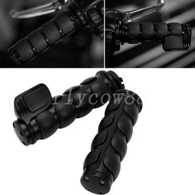 Empuñaduras de extremo de manillar negras de 1" para Honda Shadow 500 750 1100 VTX1300C VTX1800 Foto 1 de 4