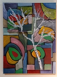 Birch, 9"x12" oil on canvas original painting by Marina Gershman  - Picture 1 of 11