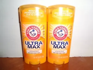 Lot 2 Arm & Hammer Ultramax Unscented Antiperspirant Deodorant Solid 2.6oz 02/26 - Picture 1 of 1