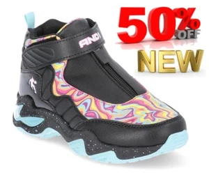 AND1 Big Kids BOY'S size 4 Hi-Top Zip Athletic Sneakers color MULTICOLOR NEW - Picture 1 of 18