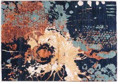 Afghan Ziegler Galaxy Rug 120x180 Hand-knotted Blue Modern Oriental Short Pile - Image 1 of 4