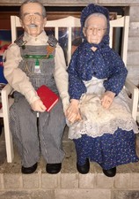 old man and woman porcelain dolls