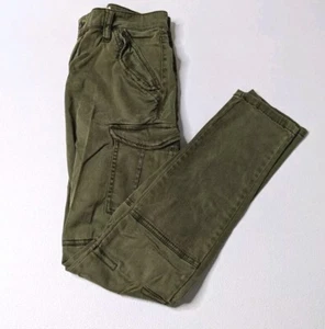 H&M L.O.G.G. Cargo Pants Women's 4 W24 Olive Green Denim - Picture 1 of 8