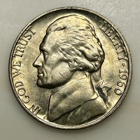 1960 Jefferson Nickel. Please Read Description. Your Actual Coin In Photo Cover