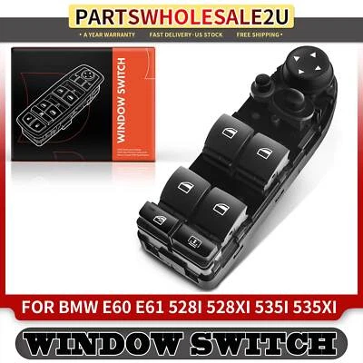 Front Left Window Switch w/ Auto Dip for BMW 528i 528xi 535i 535xi 550i 08-2010 - Image 1 of 4