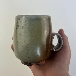 Lynn Anne Verbeck Studio Pottery Mug Wood Fired Artisan Handmade Cup Ash Glaze - Picture 1 of 11