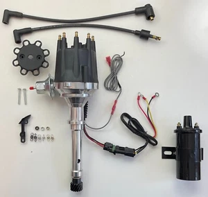 1966-1967 CADILLAC 429 7.0L V8 BLACK Small Cap HEI Distributor + 45,000 V COIL - Picture 1 of 16