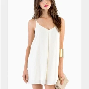 TOBI Ivory White Chiffon Mini Summer Sorority Dress - Picture 1 of 1