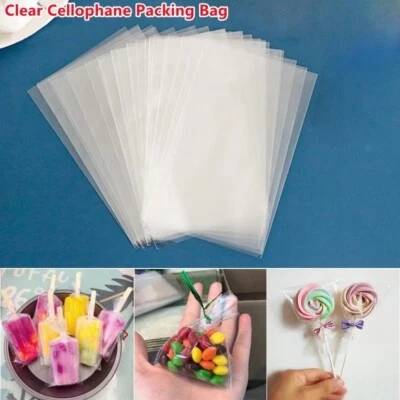 Clear Cellophane Bags Cards Candy Cakes Gift Bags Kids Party Treats Food Safe