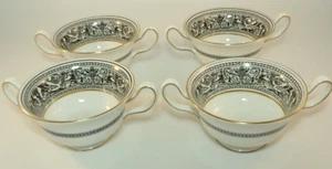 4 Wedgwood Florentiner schwarzer Drache Suppencoupé 1. Lot um 1980 sehr guter Zustand - Bild 1 von 5