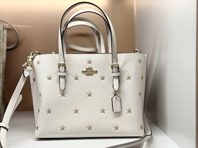 Bolso de Mano Coach Mollie 25 Nuevo con Etiquetas con Estampado de Estrellas CW022 Tiza Multi Foto 1 de 4