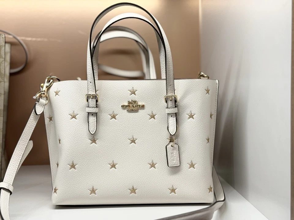 Coach Mollie Tote Bag 25 With Star Print CW022 Chalk Multi