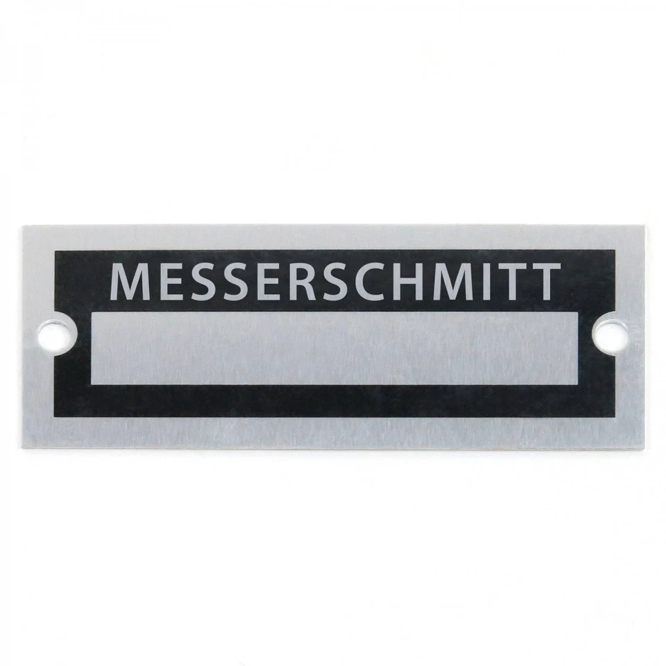 Placa de datos de identificación personalizada número de serie etiqueta de identificación Messerschmitt Foto 1 de 4
