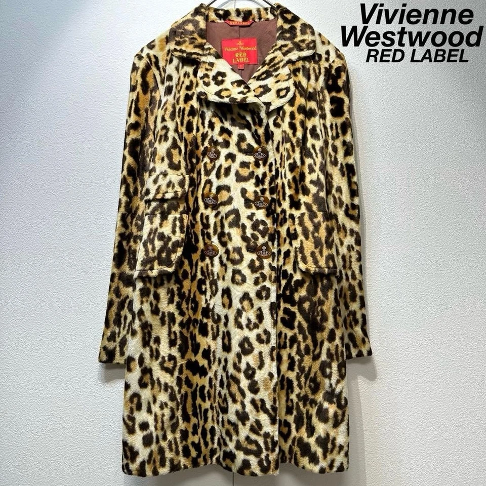 Винтажный Vivienne Westwood красный ярлык гепард леопард меха пальто куртка - Изображение 1 из 4
