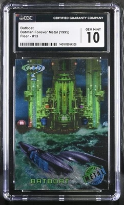 1995 BATMAN FOREVER METAL - FLEER - BATBOAT - CGC 10 GEM MINT - POP 1 - Image 1 of 2