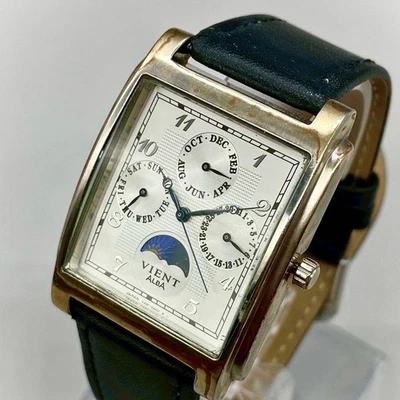 SEIKO VIENT Moonphase Triple Calendar Quartz Wristwatch Silver Dial Model - Image 1 of 4