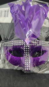 Authentic New Orleans Mardi Gras / Halloween / Masquerade Mask: Purple - Picture 1 of 3
