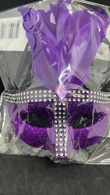 Authentic New Orleans Mardi Gras / Halloween / Masquerade Mask: Purple - Image 1 of 3