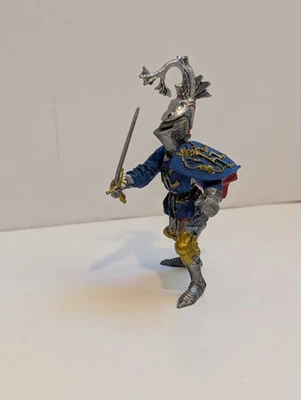 Plastoy Fantasy Medieval Knight Blue Gold Silver Fish Figure Robert De Mamines - Image 1 of 4